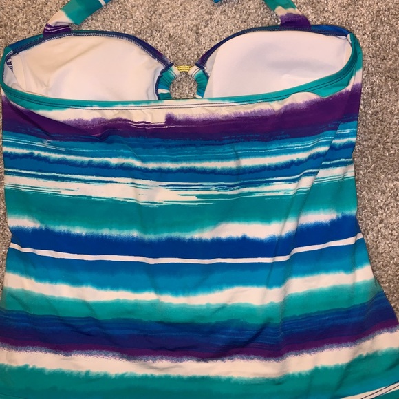 Apt 9 Nylon Green & Purple Swimsuit size 10 - Picture 10 of 13